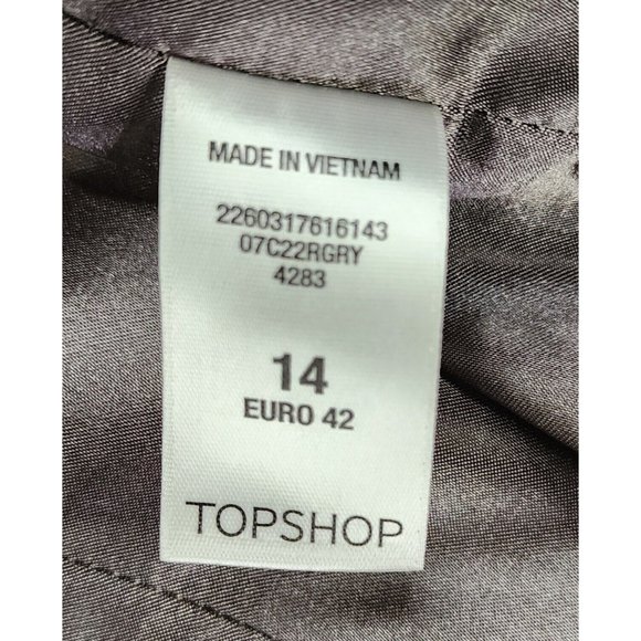 Topshop Jacket Womens 14 Gray Casualcore Button Up Wool Blend Winter Pea Coat - Picture 11 of 12